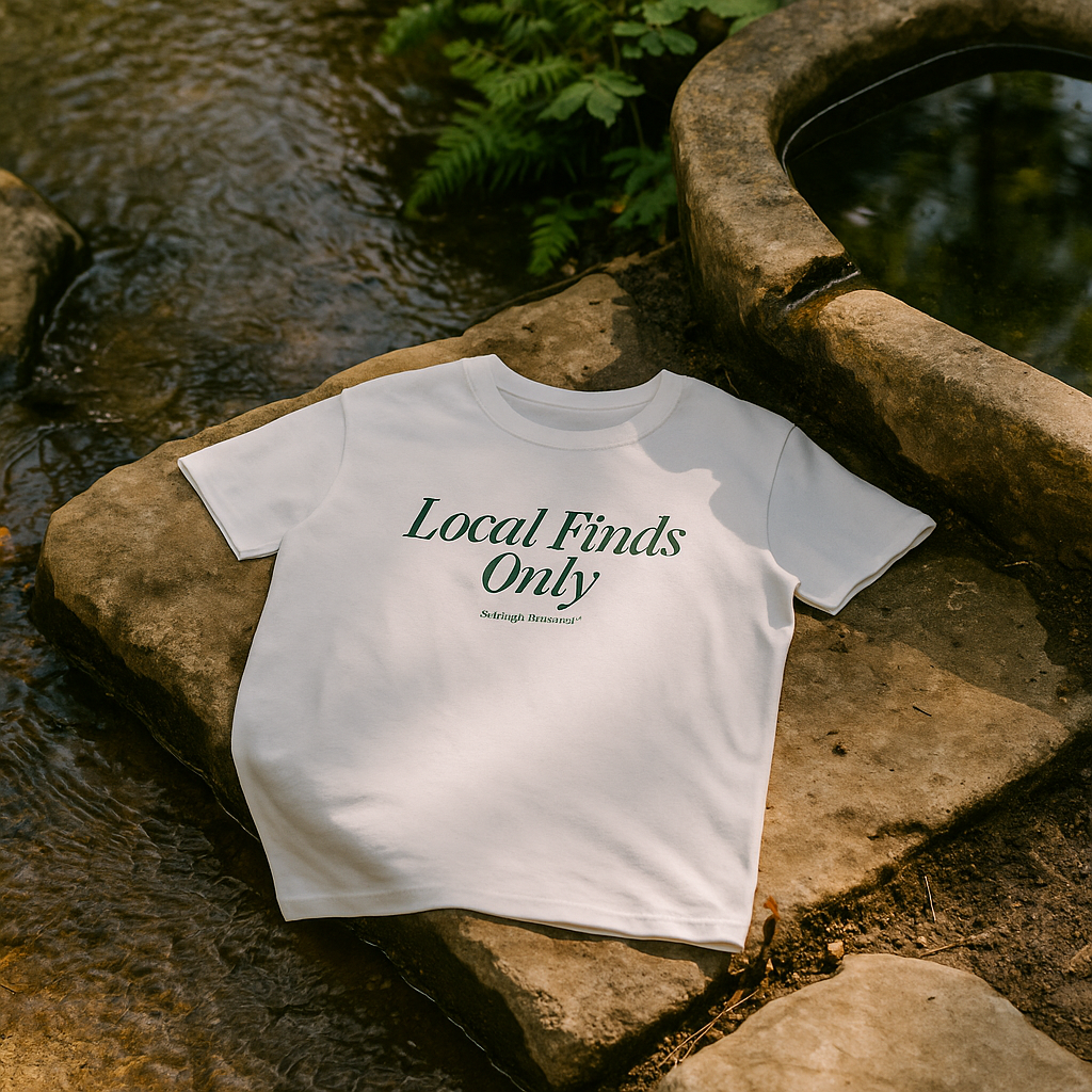 'LOCAL FINDS ONLY' SHIRT: WHITE