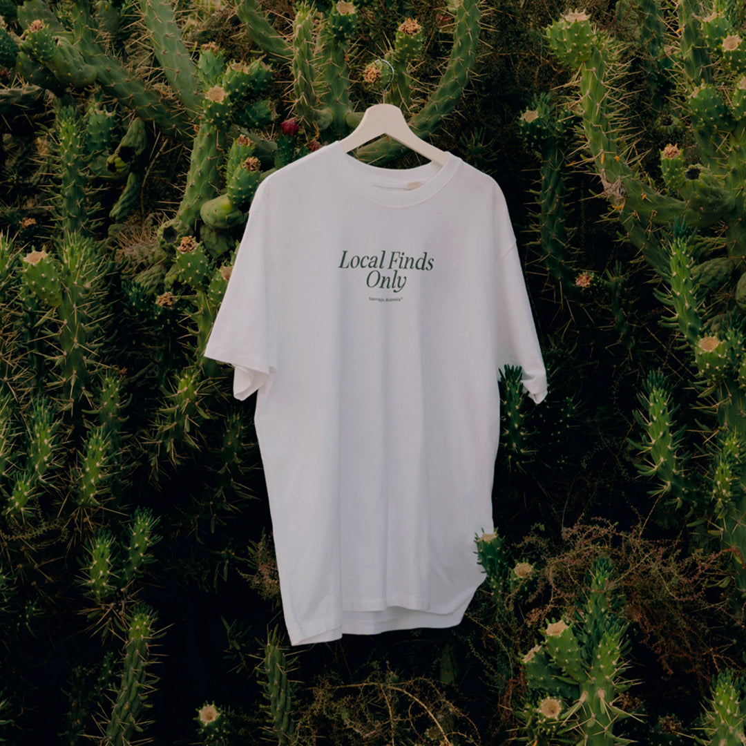 'LOCAL FINDS ONLY' SHIRT: WHITE